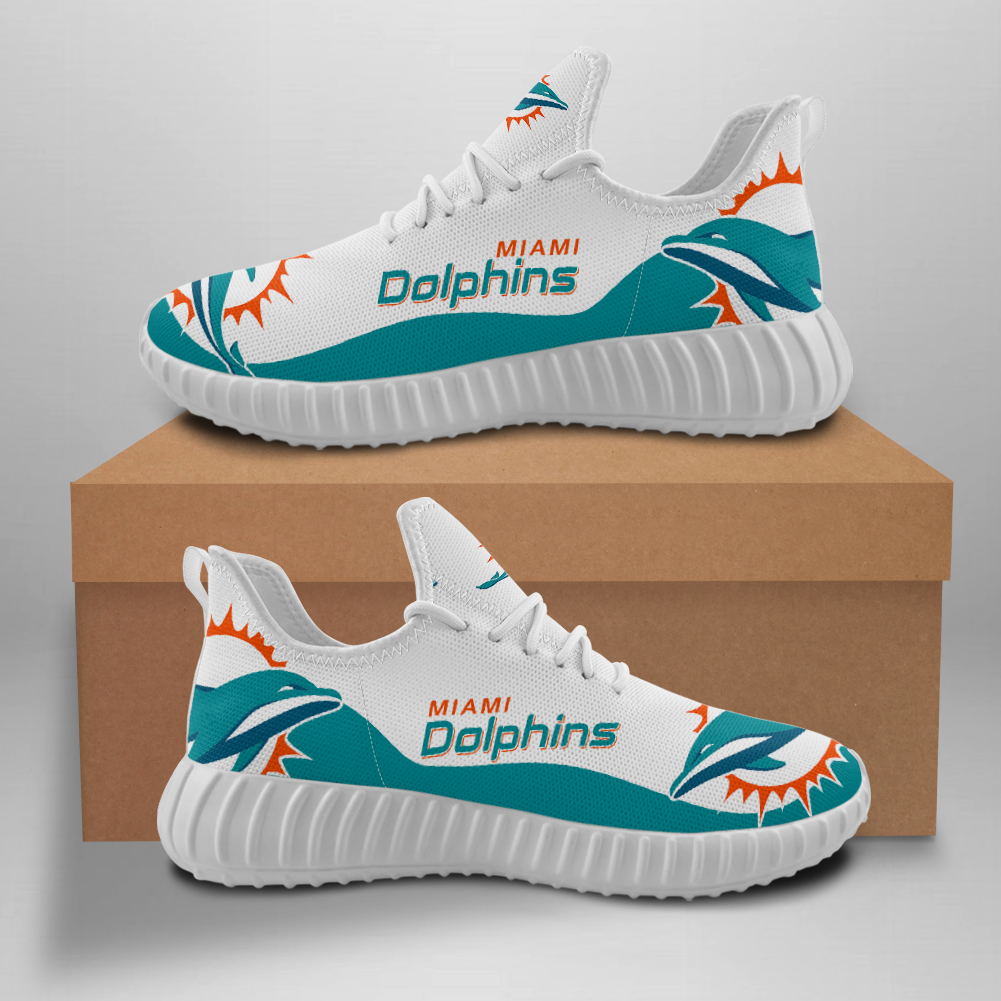 Men's NFL Miami Dolphins Mesh Knit Sneakers/Shoes 007